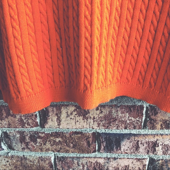 {EVAN PICONE} Orange Cable Knit Turtleneck Sweater - Picture 4 of 6